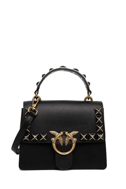 PINKO LOVE Mini-Handtasche mit Schultergurt schwarz-antikgold - Damentaschen