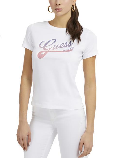GUESS SHADED Baumwoll-T-Shirt mit Rundhalsausschnitt purweiß - T-Shirts und Tops für Damen