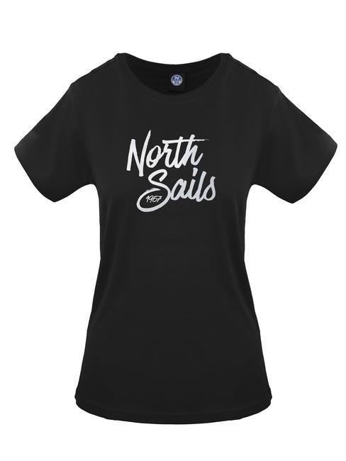 NORTH SAILS 1967 LOGO Baumwoll t-shirt Schwarz - T-Shirts und Tops für Damen