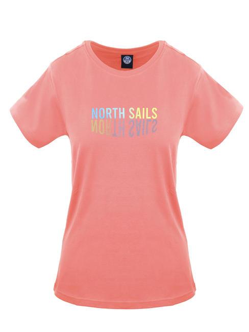 NORTH SAILS LOGO MIRROR Baumwoll t-shirt Rose - T-Shirts und Tops für Damen