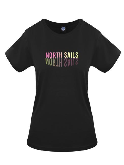 NORTH SAILS LOGO MIRROR Baumwoll t-shirt Schwarz - T-Shirts und Tops für Damen