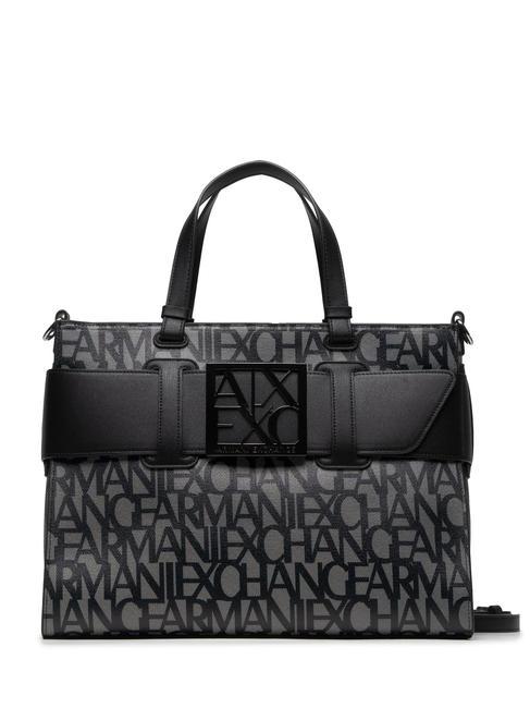 ARMANI EXCHANGE LOGO ALL OVER Handtasche mit Schultergurt beige/schwarz - Damentaschen