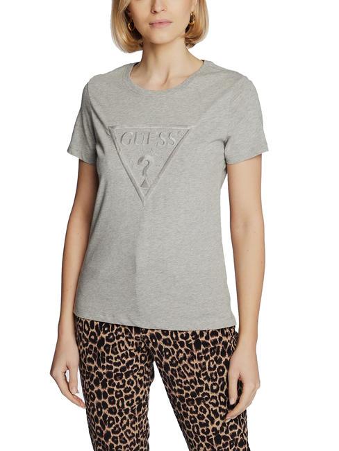 GUESS ANGELINA Baumwoll t-shirt hellmeliert grau m - T-Shirts und Tops für Damen