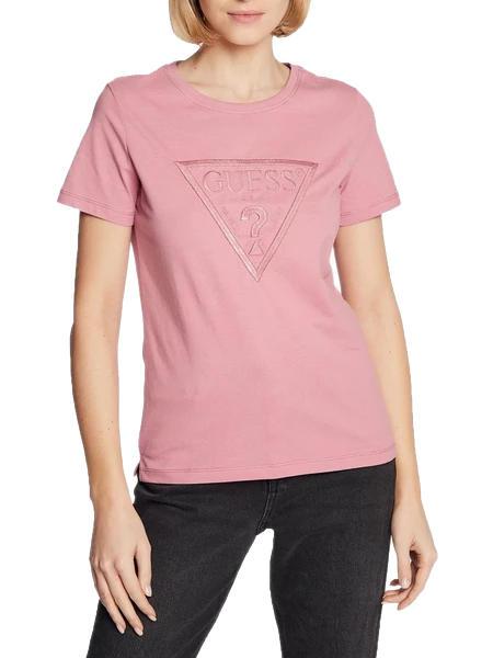 GUESS ANGELINA Baumwoll t-shirt Zurückhaltendes Rosa - T-Shirts und Tops für Damen