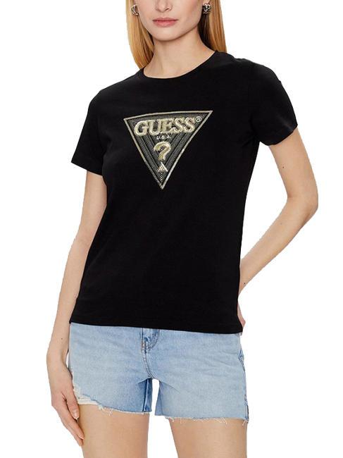 GUESS MULTICOLOR Baumwoll t-shirt jetbla - T-Shirts und Tops für Damen