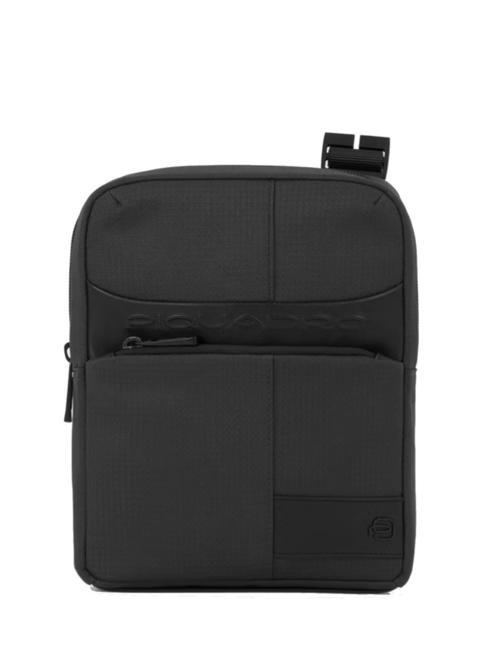 PIQUADRO WOLLEM iPad Mini-Tasche aus Stoff und Leder Schwarz - Umhängetaschen Herren