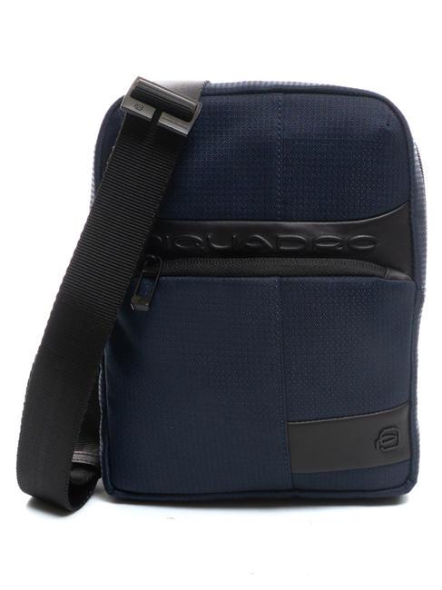 PIQUADRO WOLLEM iPad Mini-Tasche aus Stoff und Leder Blau - Umhängetaschen Herren