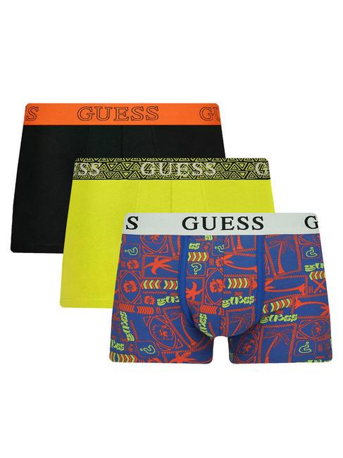 GUESS JOE TRUNK Set mit 3 Boxershorts erraten Sie Palmen - Herrenslip