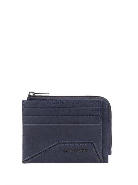 PIQUADRO W118 RFID-Kartenhalter mit Reißverschluss Blau - Brieftaschen Herren