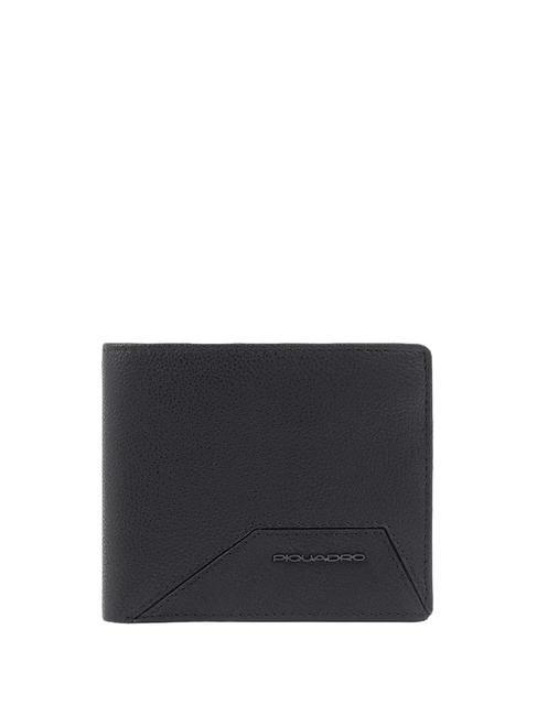PIQUADRO W118 RFID-Geldbörse aus Leder, herausnehmbares Kartenfach Schwarz - Brieftaschen Herren