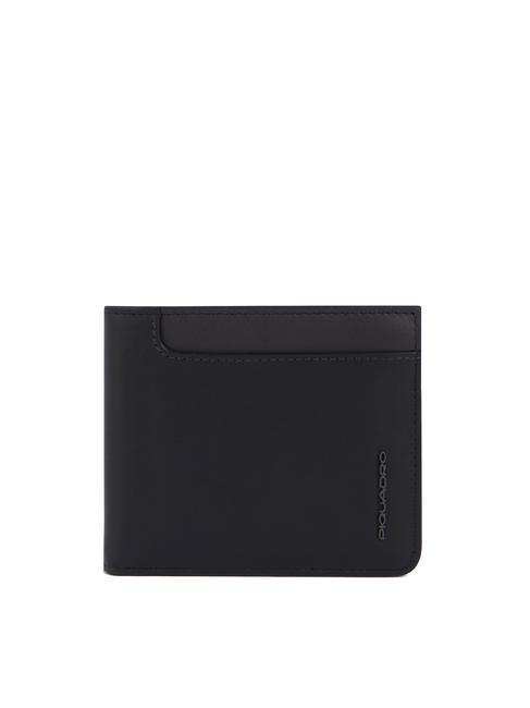 PIQUADRO W122 Geldbörse mit herausnehmbarem Kartenhalter Schwarz - Brieftaschen Herren