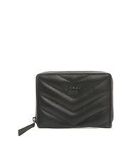 TOSCA BLU PAN CAKE Kleine Lederbrieftasche mit umlaufendem Rei&szlig;verschluss Schwarz - Brieftaschen Damen - 1