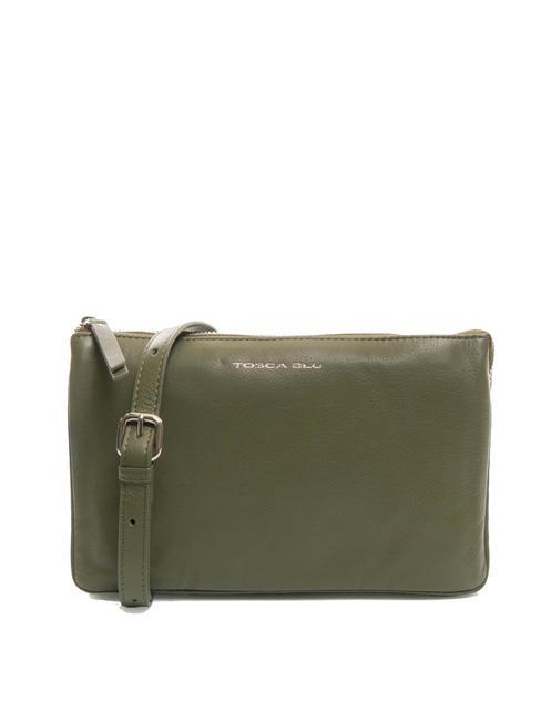 TOSCA BLU BASIC Umhängetasche aus Leder olivgrün - Damentaschen
