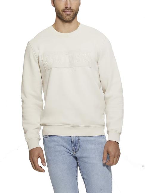 GUESS BEAU Sweatshirt mit Logo vorne gedämpfter Stein - Sweatshirts Herren