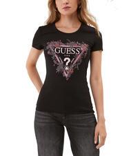 GUESS TRIANGLE FLOWER T-Shirt mit Applikationen - T-Shirts und Tops f&uuml;r Damen