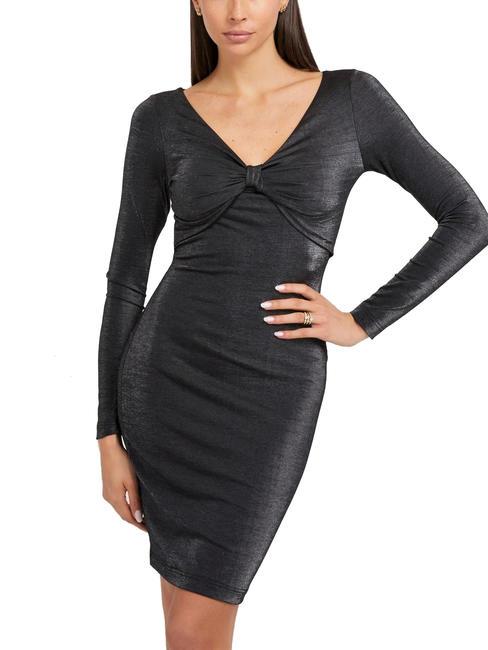GUESS CLOTILDE Kleid mit Lurex-Effekt schwarze Folie - Damenkleider