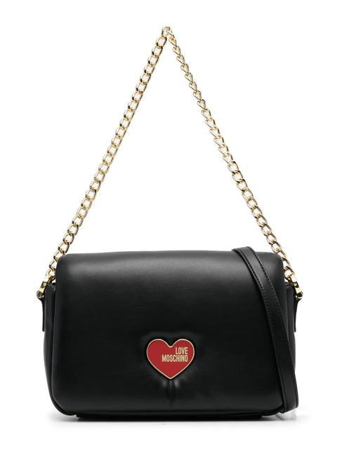 LOVE MOSCHINO MARSHMALLOW BAG Tasche mit Kettengriff und Schultergurt Schwarz - Damentaschen