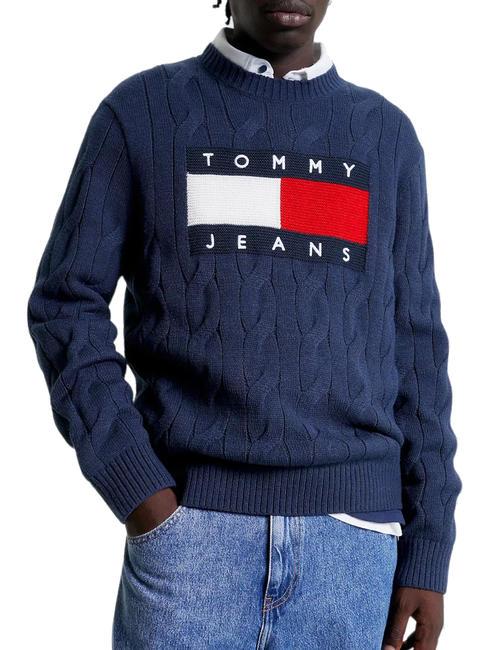 TOMMY HILFIGER TOMMY JEANS Relaxed Flag Pullover NAVY BLAU - Herrenpullover