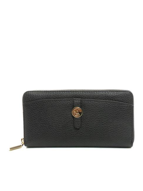 COCCINELLE DORA Große Lederbrieftasche mit umlaufendem Reißverschluss Schwarz - Brieftaschen Damen