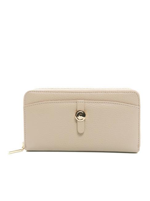 COCCINELLE DORA Große Lederbrieftasche mit umlaufendem Reißverschluss Puderrosa - Brieftaschen Damen