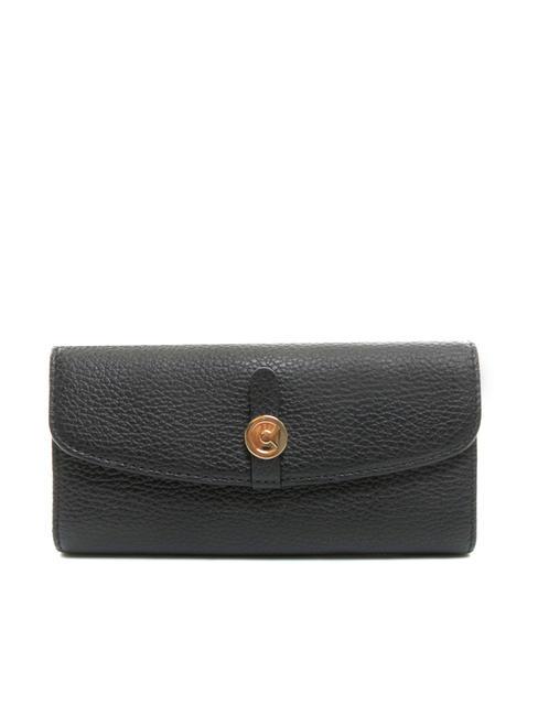 COCCINELLE DORA Mittelgroße Geldbörse aus genarbtem Leder Schwarz - Brieftaschen Damen