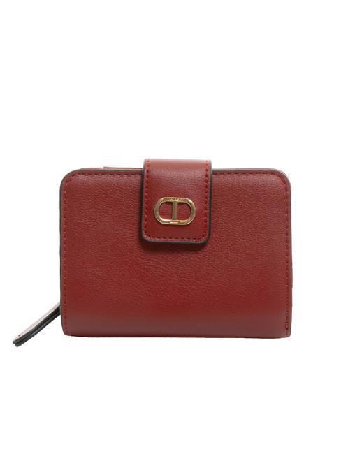 TWINSET T OVAL Kleine Geldbörse mit umlaufendem Reißverschluss feuriges Rot - Brieftaschen Damen