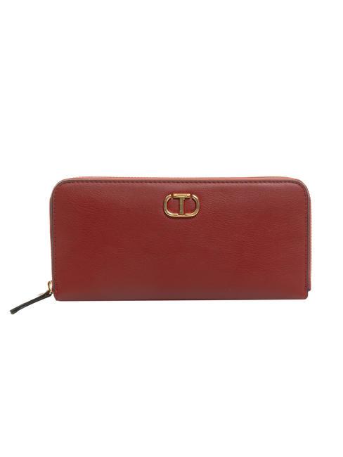 TWINSET T OVAL Geldbörse mit umlaufendem Reißverschluss feuriges Rot - Brieftaschen Damen