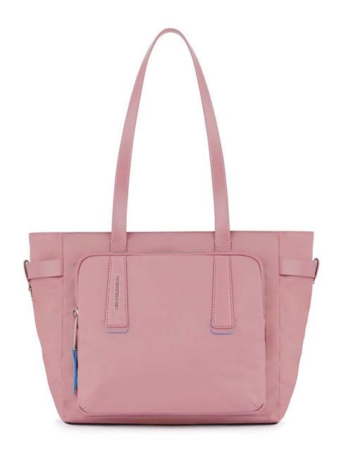PIQUADRO PQ-RY Einkaufstasche aus Stoff und Leder ROSA - Damentaschen