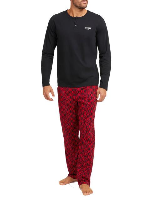 GUESS UNDERWEAR Pyjama aus Baumwolle Rotes Vermutungssiegel - Herrenpyjamas
