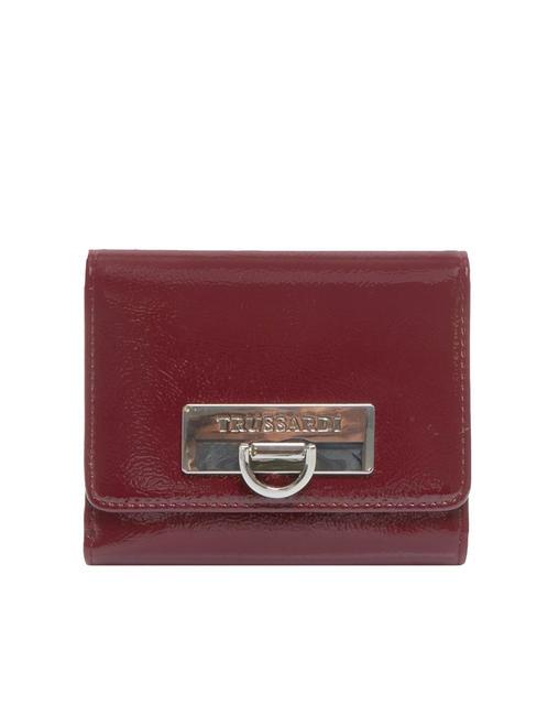TRUSSARDI IVY CONTINENTAL Kleine glänzende Geldbörse dunkles Rubin - Brieftaschen Damen
