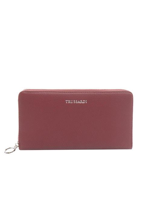 TRUSSARDI NEW IRIS Große Geldbörse mit umlaufendem Reißverschluss dunkles Rubin - Brieftaschen Damen