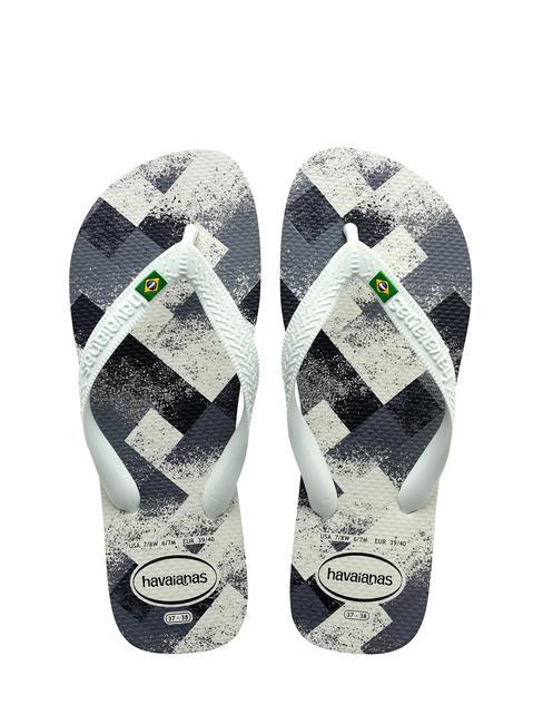 HAVAIANAS BRASIL FRESH Flip-Flops aus Gummi weiß/weiß/grau - Schuhe Unisex