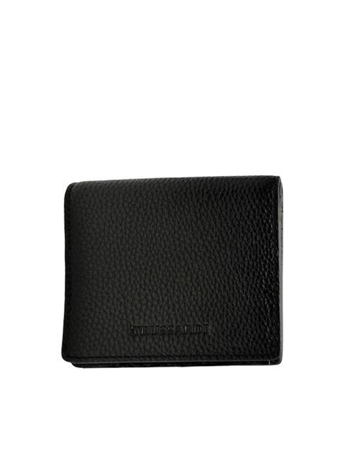 TRUSSARDI BIFOLD Portemonnaie aus genarbtem Leder SCHWARZ - Brieftaschen Herren