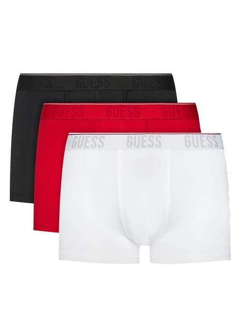 GUESS JOE Set mit 3 Boxershorts weiß/rot/schwarz - Herrenslip