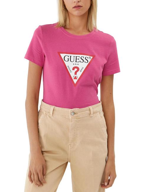GUESS ORIGINAL LOGO Logo-T-Shirt rosa Punsch - T-Shirts und Tops für Damen