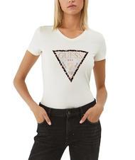 GUESS LEO TRIANGLE T-Shirt mit Nieten - T-Shirts und Tops f&uuml;r Damen