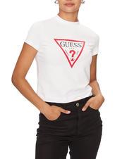 GUESS TRIANGLE STRASS T-Shirt mit Nieten - T-Shirts und Tops f&uuml;r Damen