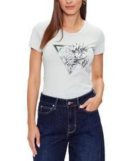 GUESS FLOWER T-Shirt mit Strassstickerei - T-Shirts und Tops f&uuml;r Damen
