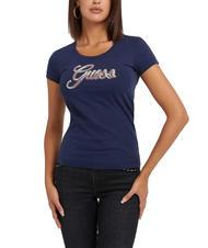 GUESS SCRIPT T-Shirt mit glitzerndem Schriftzug - T-Shirts und Tops f&uuml;r Damen