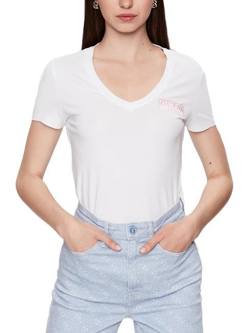 GUESS MINI LOGO 1984-Logo-T-Shirt purweiß - T-Shirts und Tops für Damen