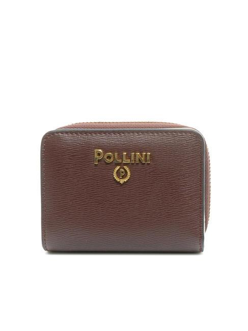 POLLINI GRAINED Kleine Geldbörse mit umlaufendem Reißverschluss BORDEAUX / B - Brieftaschen Damen