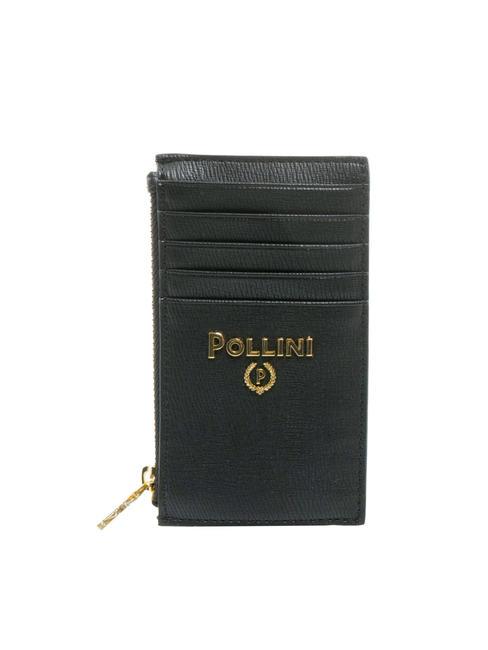 POLLINI GRAINED Flaches Kartenetui mit Reißverschluss Schwarz - Brieftaschen Damen
