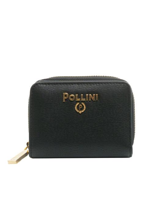 POLLINI GRAINED Kleine Geldbörse mit umlaufendem Reißverschluss Schwarz - Brieftaschen Damen