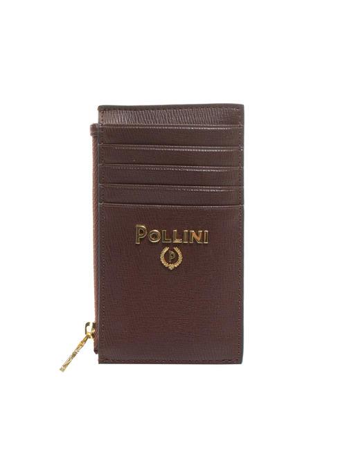 POLLINI GRAINED Flaches Kartenetui mit Reißverschluss BORDEAUX / B - Brieftaschen Damen