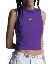 TOMMY HILFIGER TOMMY JEANS Crop badge Oberteil aus recyceltem Polyester - T-Shirts und Tops f&uuml;r Damen