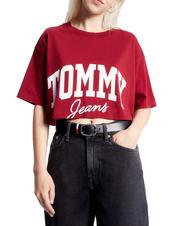 TOMMY HILFIGER TOMMY JEANS New Varsity Baumwoll t-shirt - T-Shirts und Tops f&uuml;r Damen