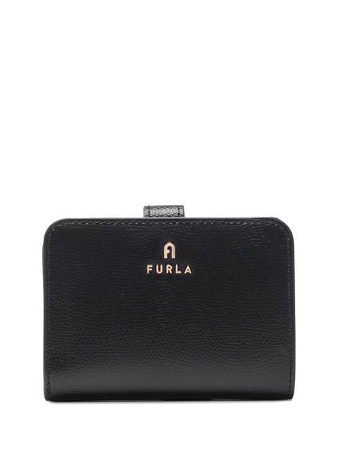 FURLA CAMELIA COMPACT Kleine Geldbörse aus Leder Schwarz - Brieftaschen Damen