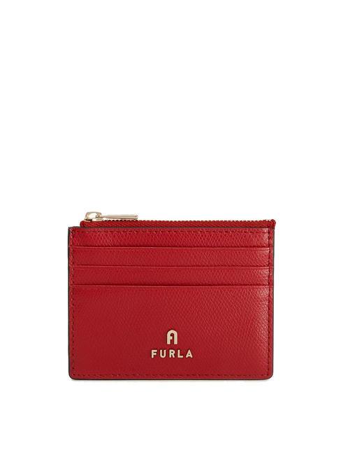 FURLA CAMELIA Kartenetui/Geldbörse aus Leder Venezianisches Rot - Brieftaschen Damen