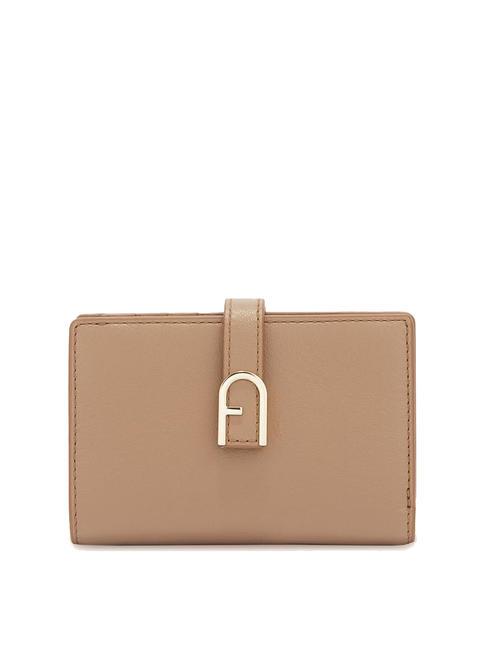 FURLA FLOW COMPACT Mittelgroße Lederbrieftasche grau - Brieftaschen Damen
