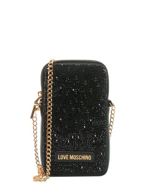 LOVE MOSCHINO HOTFIX iPhone-Clutch mit Schultergurt schwarz2 - Damentaschen